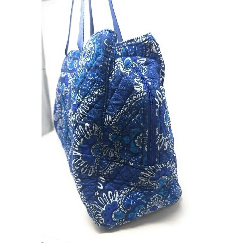 Vera Bradley Blue Maritime Medallion Dual Compartment Travel Laptop Carry-On Bag